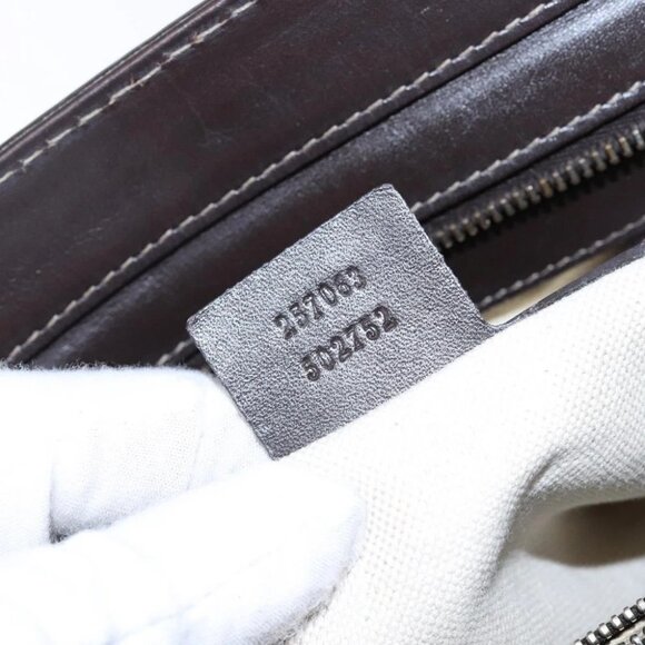 GUCCI GG Canvas Web Sherry Line Hand Bag Beige Gold Red - Picture 14 of 15